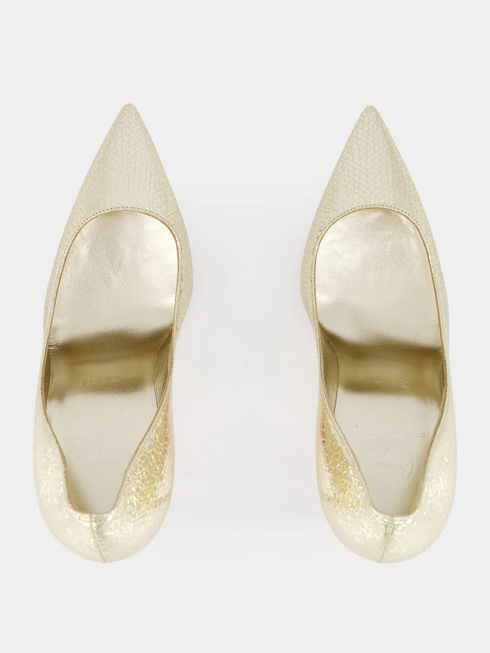 Kate 100mm Gold leather pumps