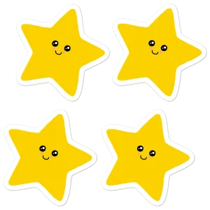 Kawaii Stars 5.5" Vinyl Sticker Sheet