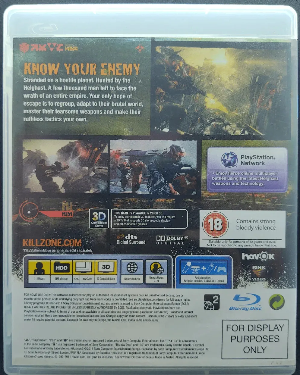 Killzone 3 (display purpose only)