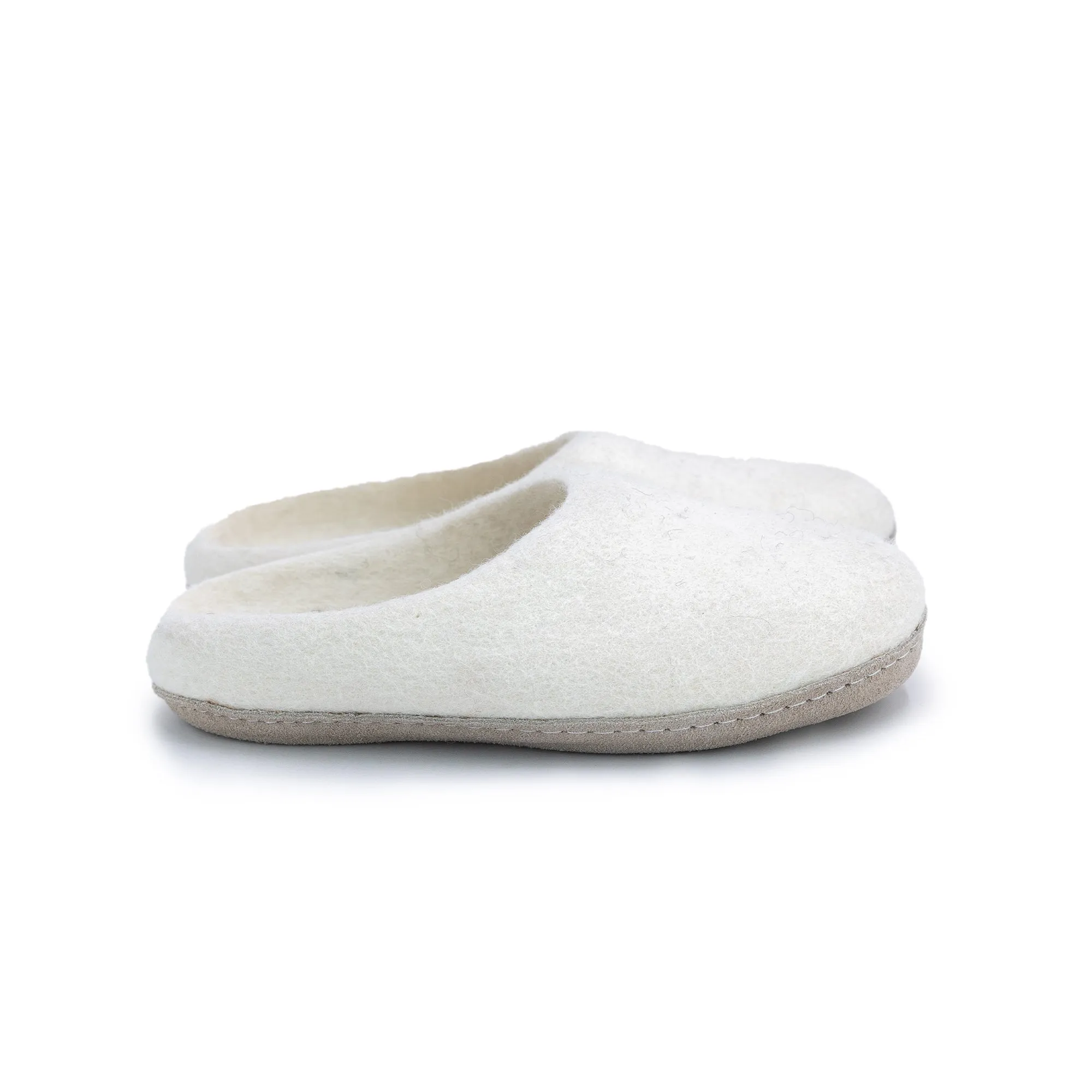 KUUMA – Unisex Handmade Felt Slippers Neutral Cream, Cozy Gift for Parents