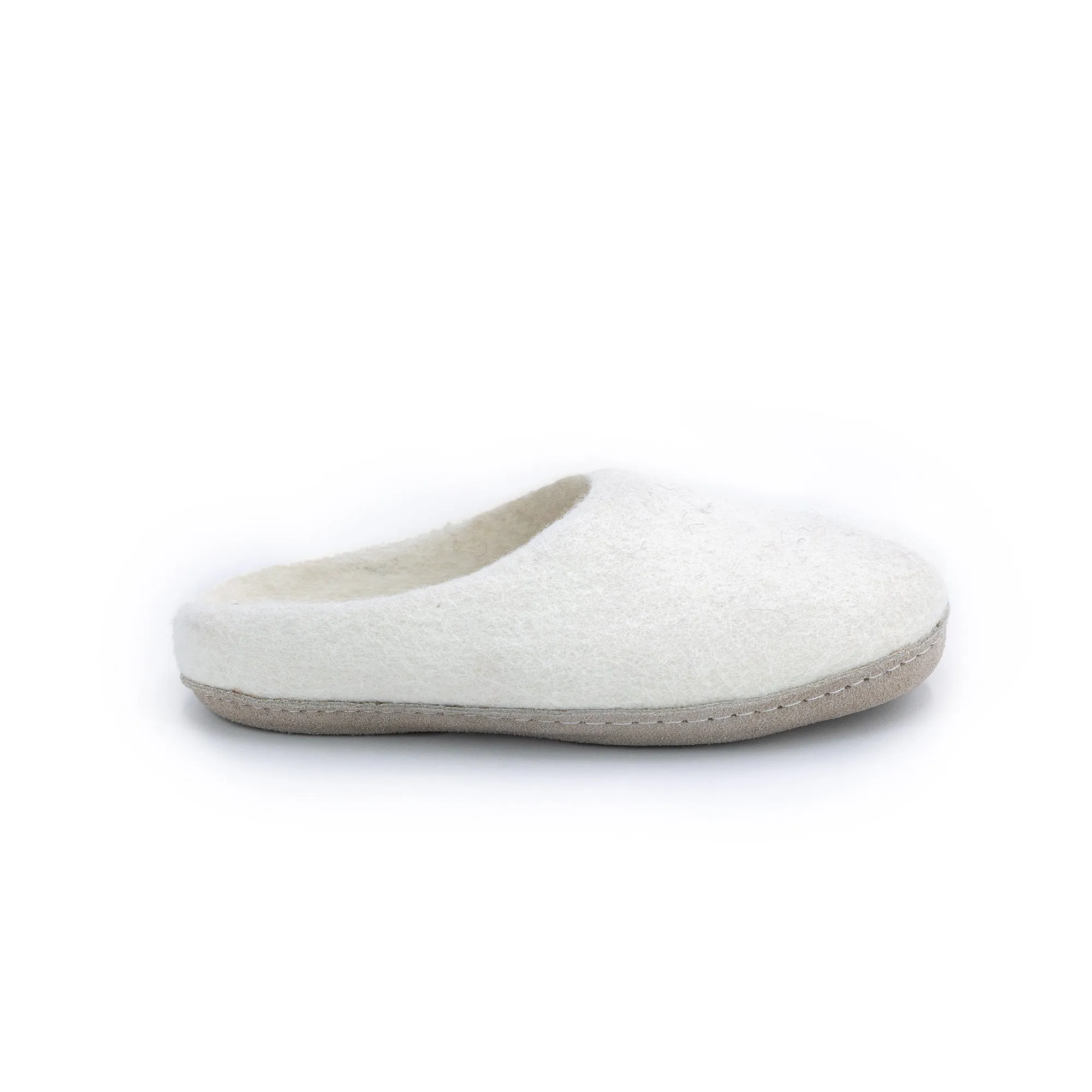 KUUMA – Unisex Handmade Felt Slippers Neutral Cream, Cozy Gift for Parents