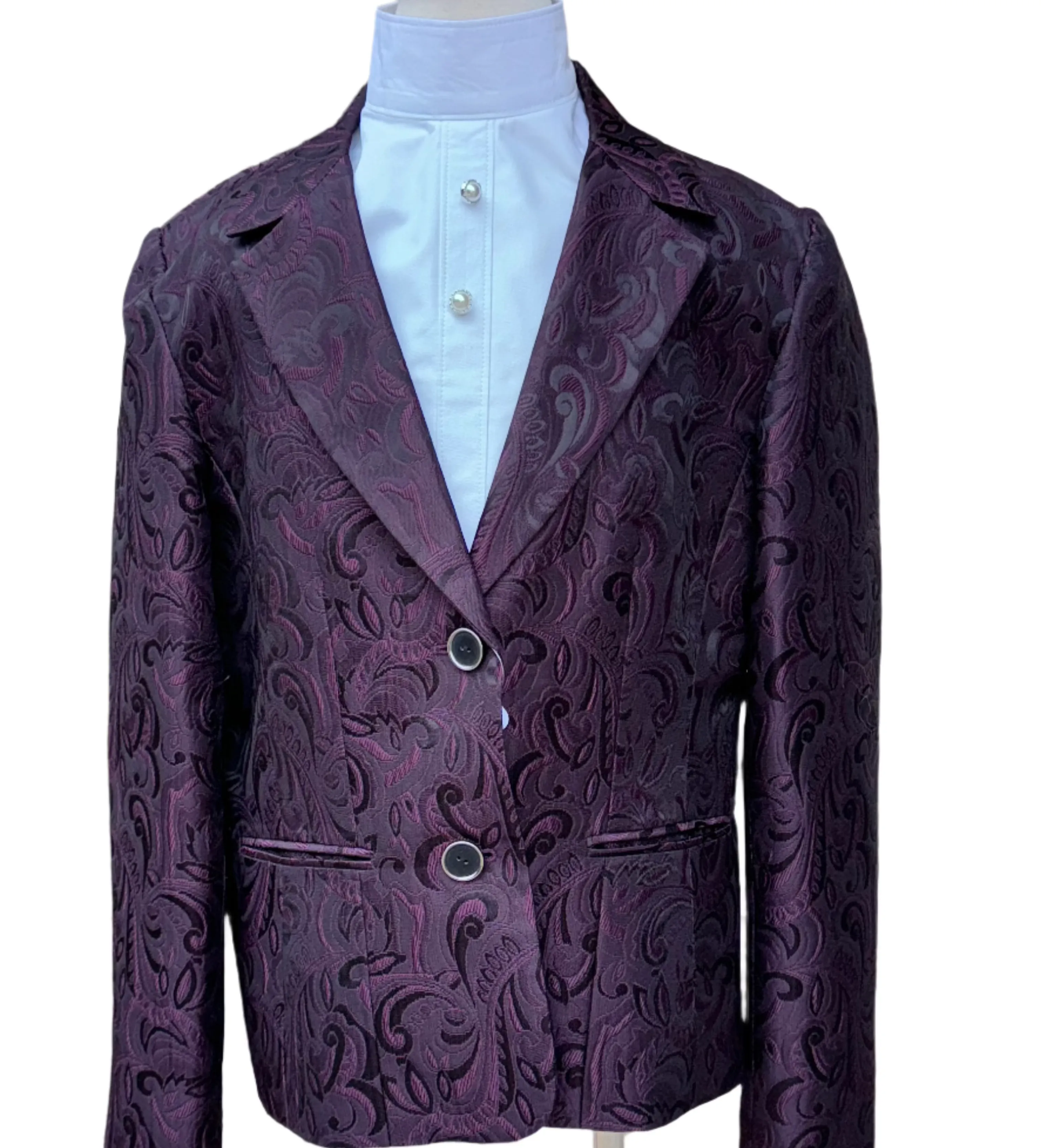 Ladies, Plum Brocade, Driving Coat