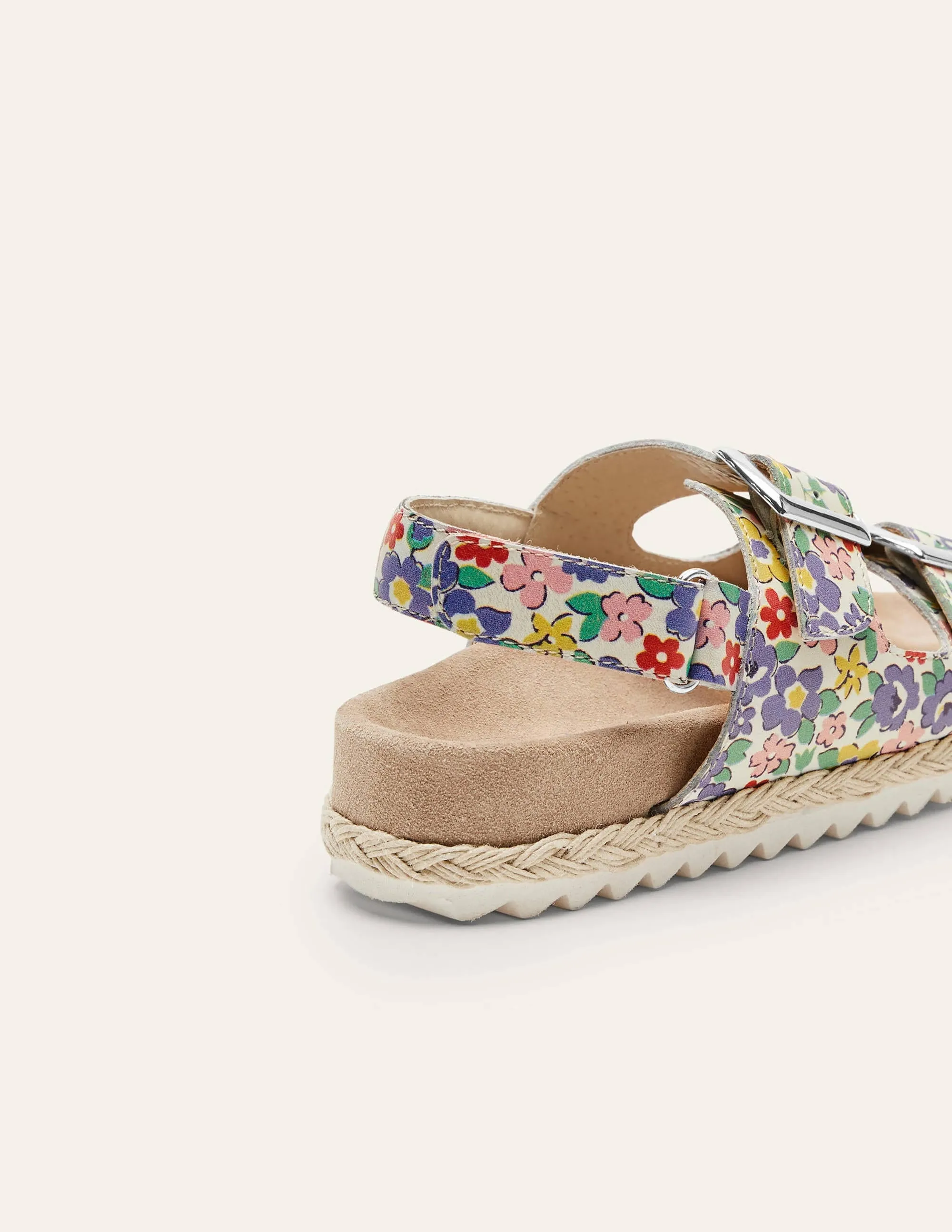 Leather Espadrille Sandals-Multi