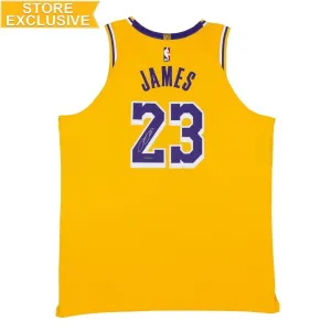 LEBRON JAMES AUTOGRAPHED LOS ANGELES LAKERS ICON EDITION AUTHENTIC NIKE JERSEY
