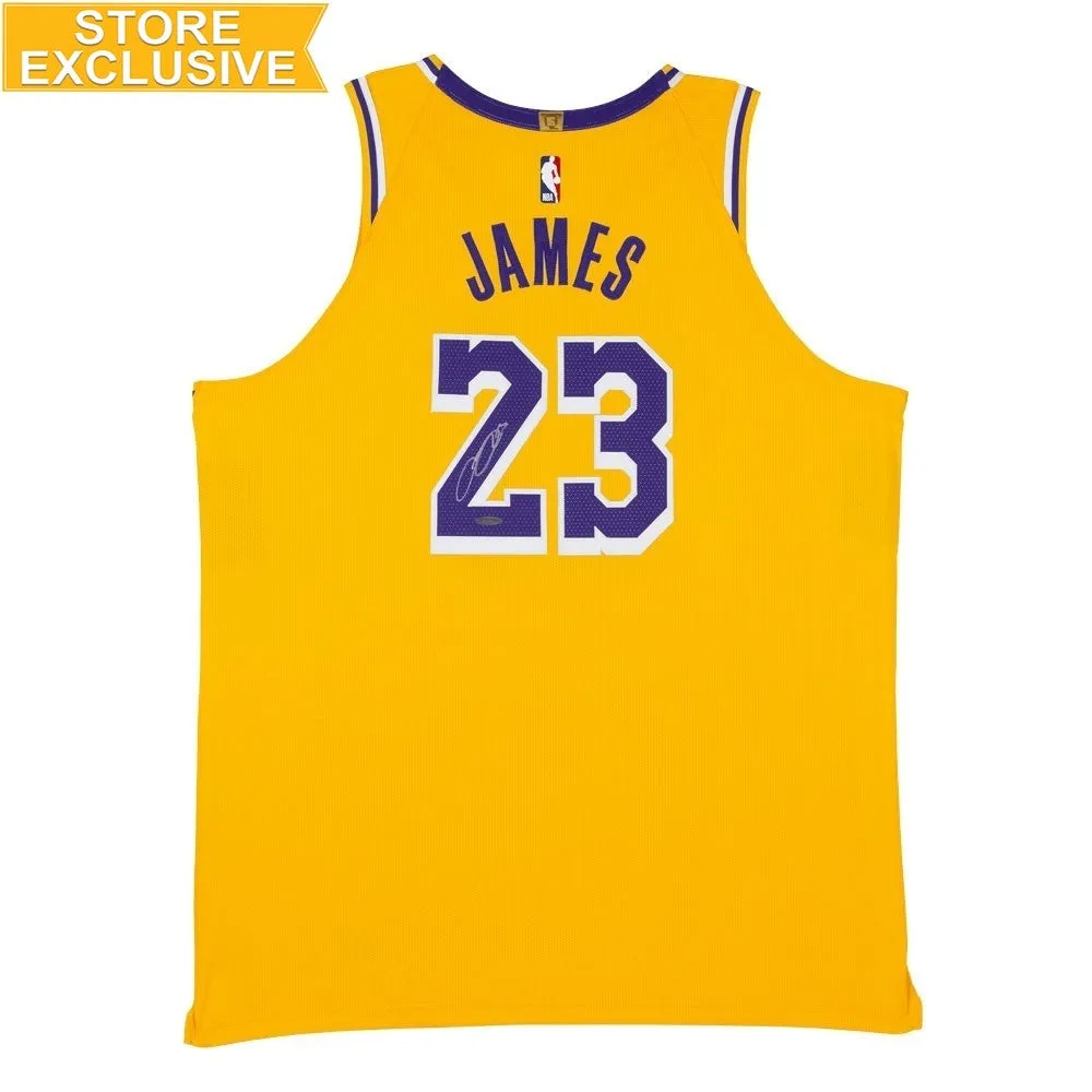 LEBRON JAMES AUTOGRAPHED LOS ANGELES LAKERS ICON EDITION AUTHENTIC NIKE JERSEY