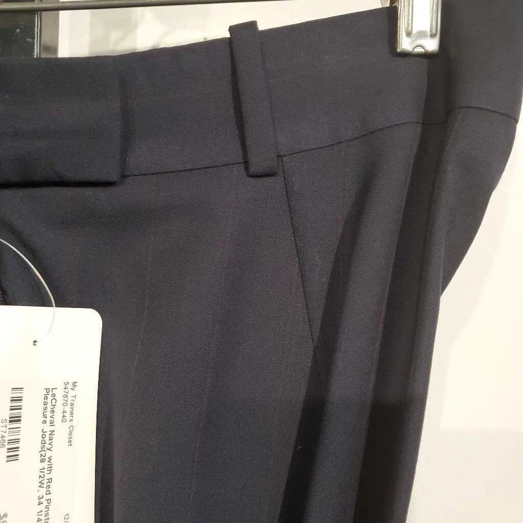 LeCheval Navy with Red Pinstripes Pleasure Jods(28 1/2W, 34 1/4INS)