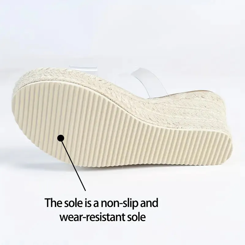 Lilou – Espadrille muiltjes met transparante band en sleehak