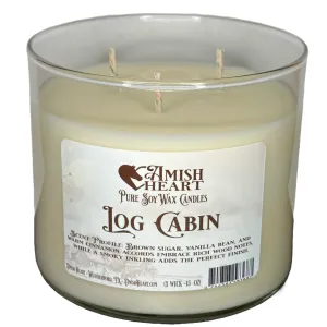 Log Cabin Soy Candle | Amish Heart | Warm and Cozy Aromatic Retreat
