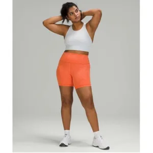 Lululemon Wunder Train High-Rise Short 6 inches Size 0 in Crunch Warm Coral