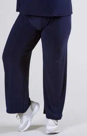 Magna Wide Leg Trousers in Navy