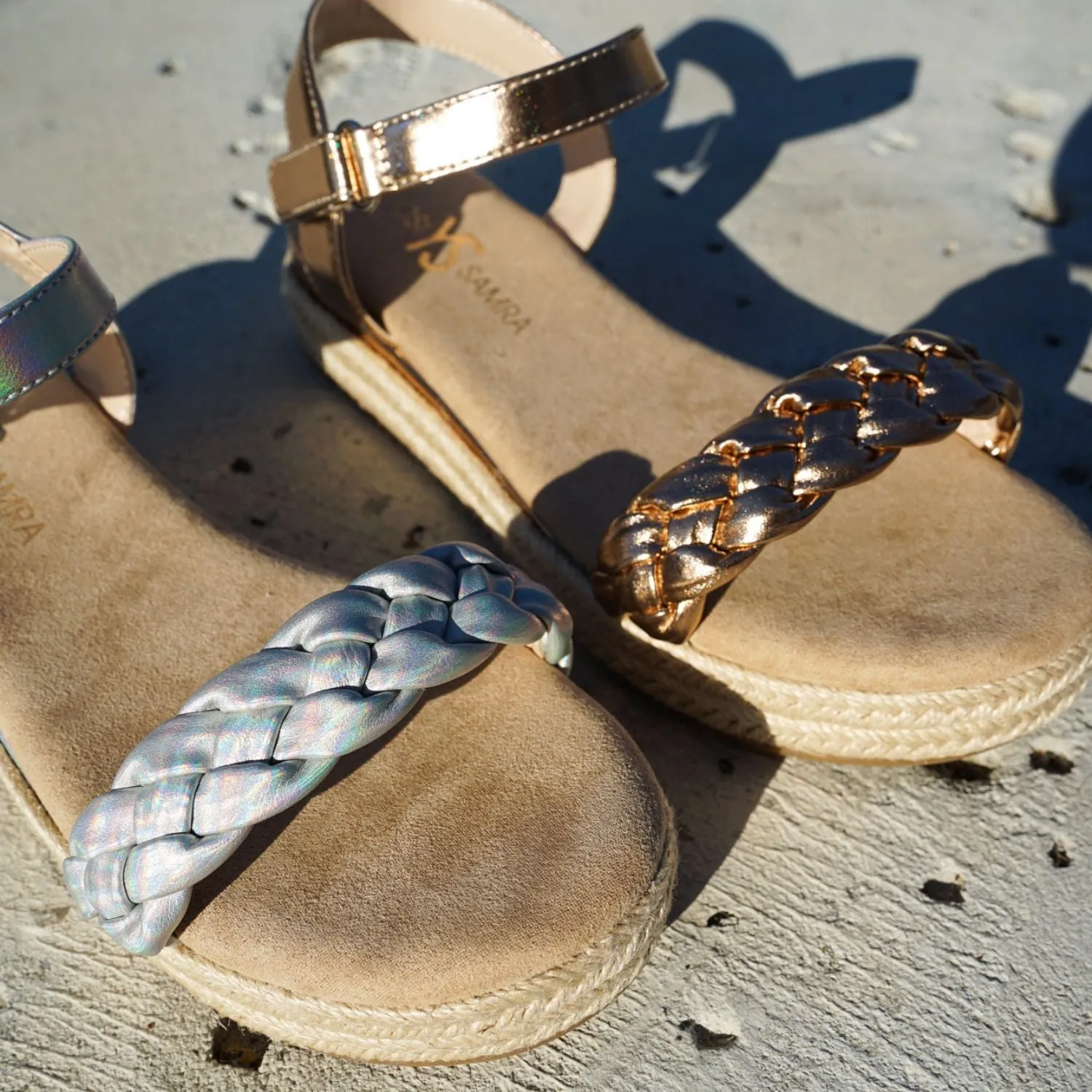 Miss April Wedge Sandal in Light Bronze - Kids from Yosi Samra