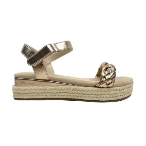 Miss April Wedge Sandal in Light Bronze - Kids from Yosi Samra