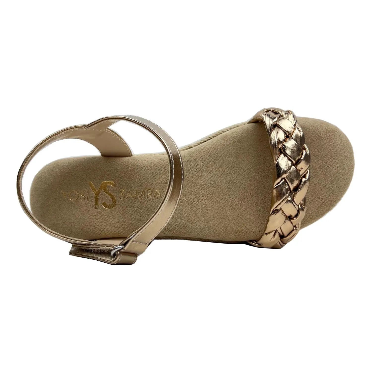 Miss April Wedge Sandal in Light Bronze - Kids from Yosi Samra