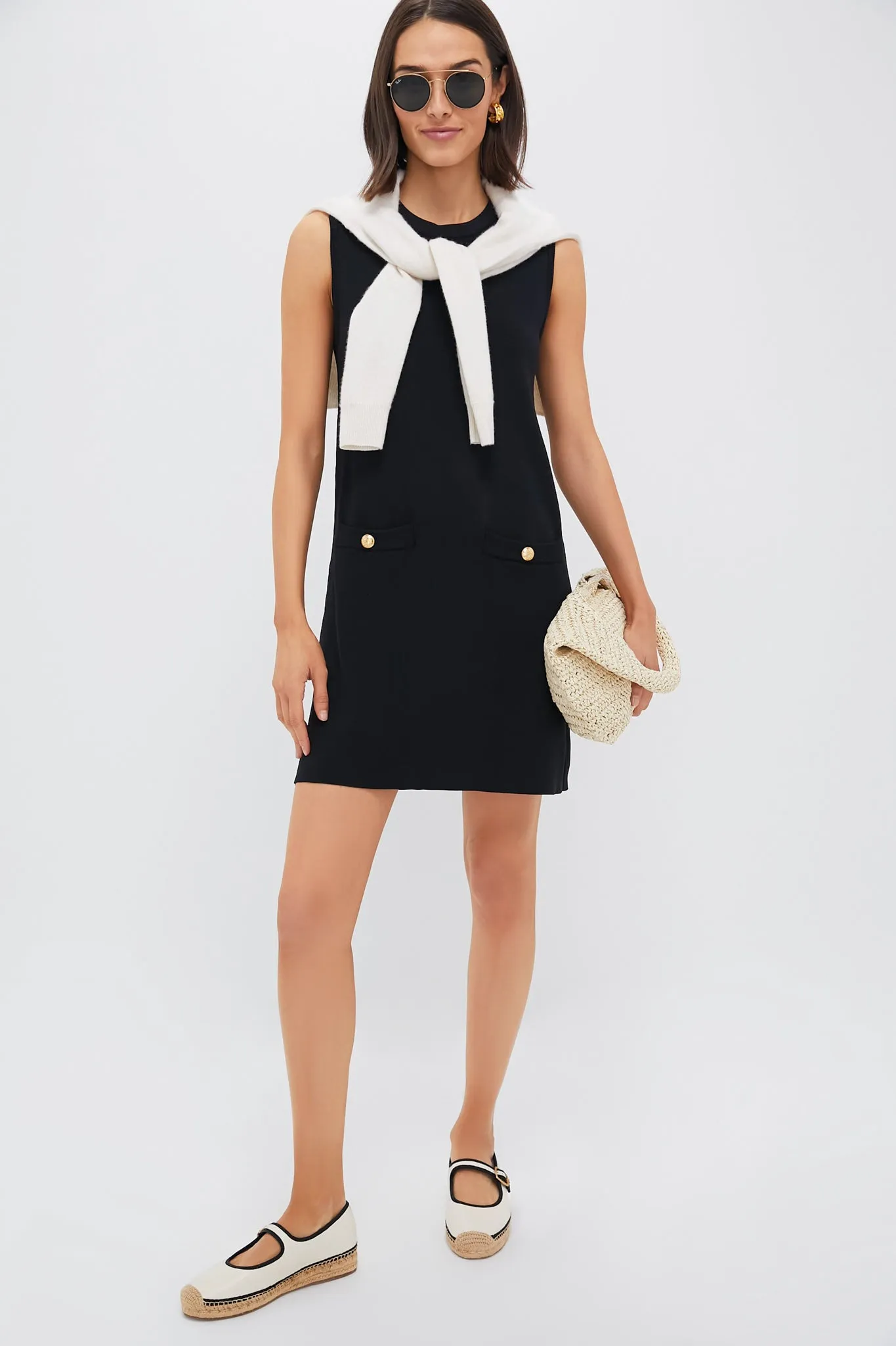 Modern Ivory and Black Mackie Mary Jane Espadrille