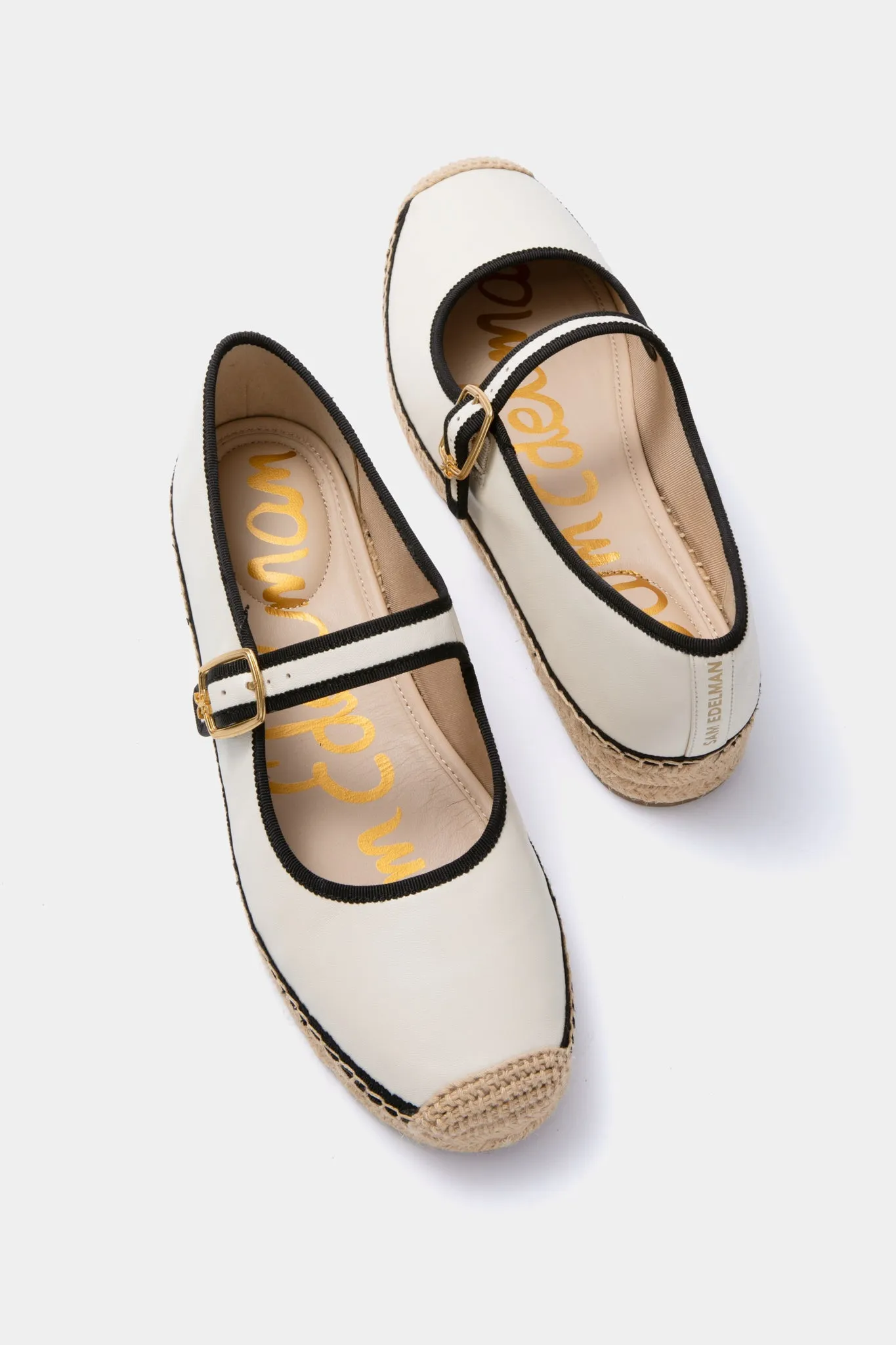 Modern Ivory and Black Mackie Mary Jane Espadrille