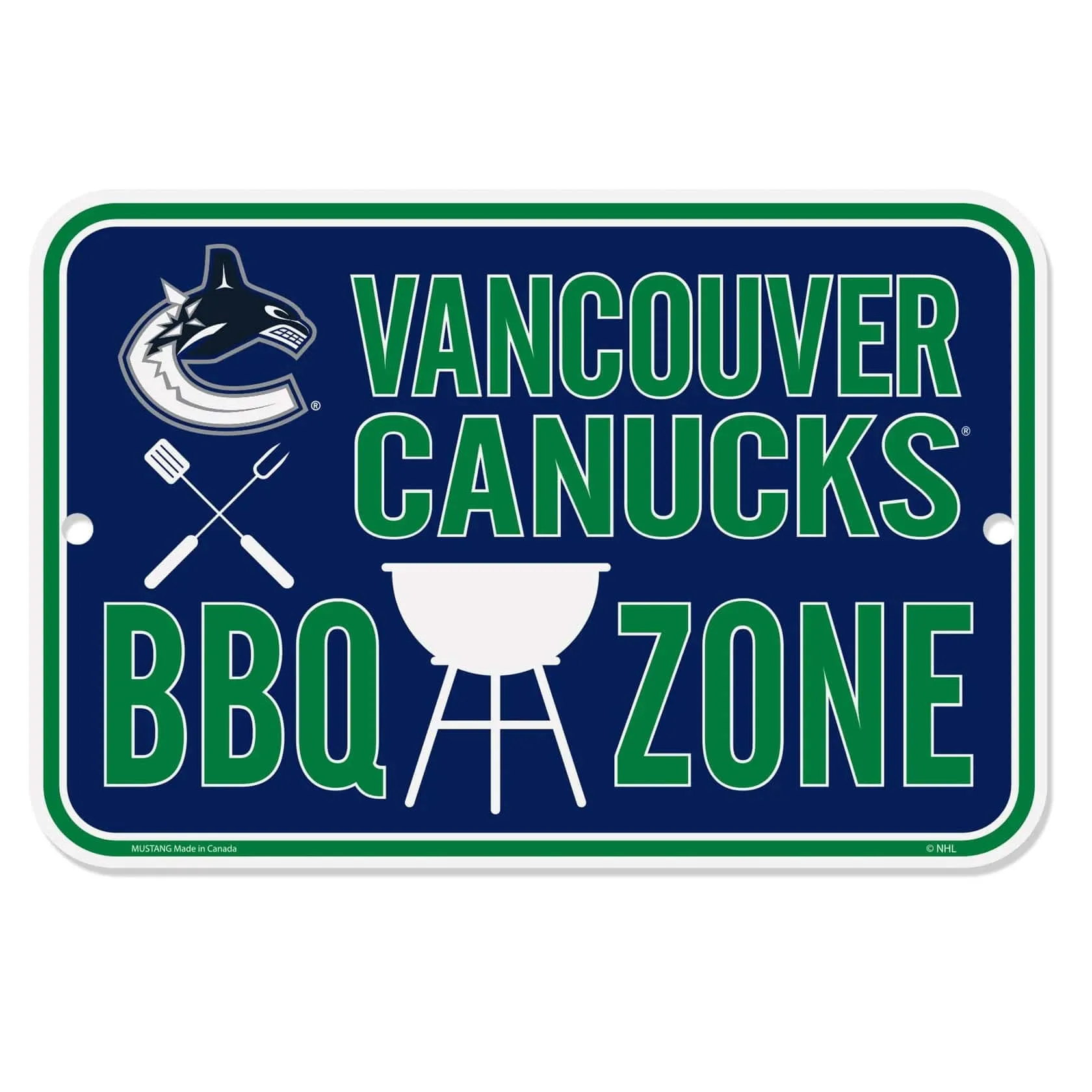 Mustang NHL BBQ Zone Sign - Vancouver Canucks
