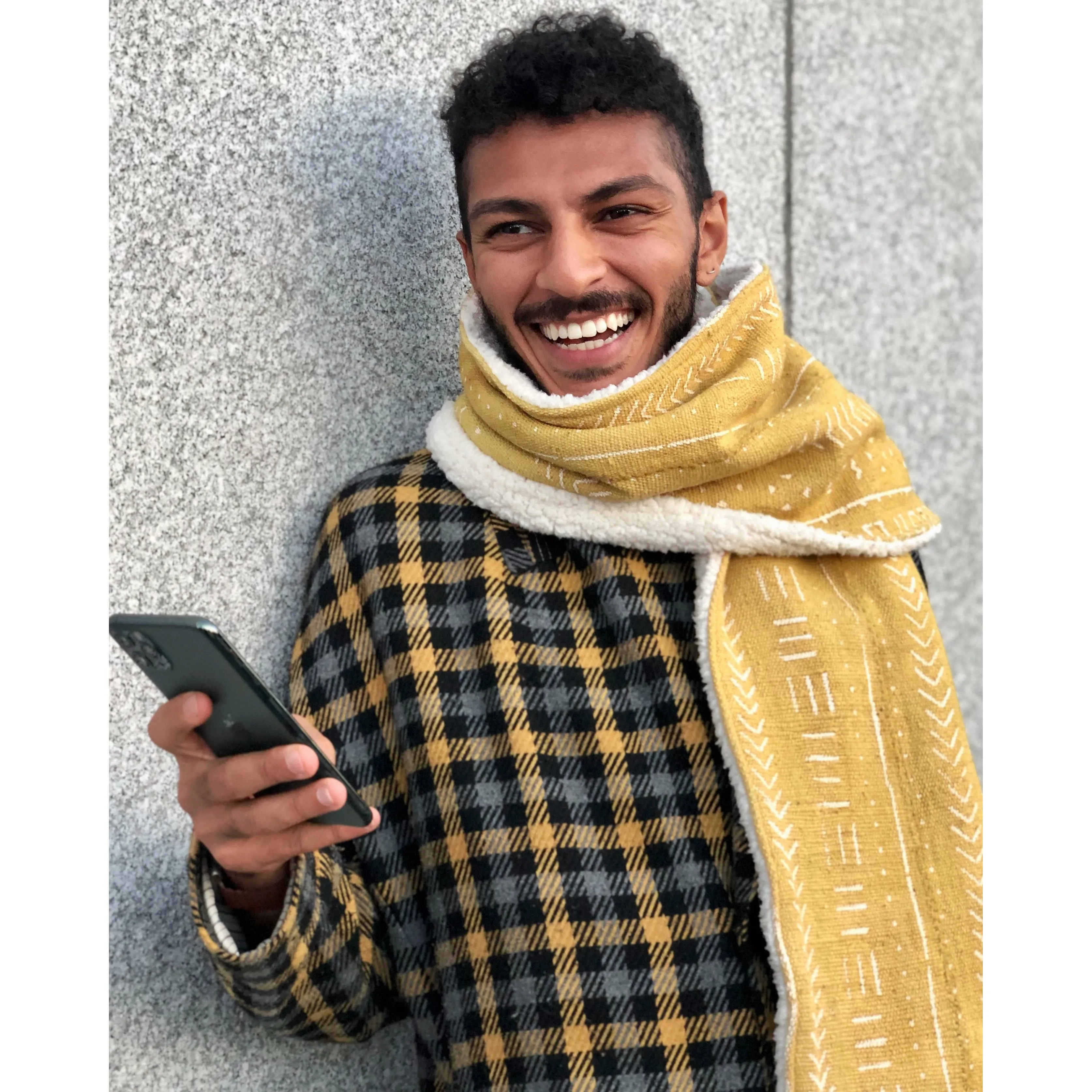 Nambili 'Isabis' Mud Cloth Scarf - Mustard