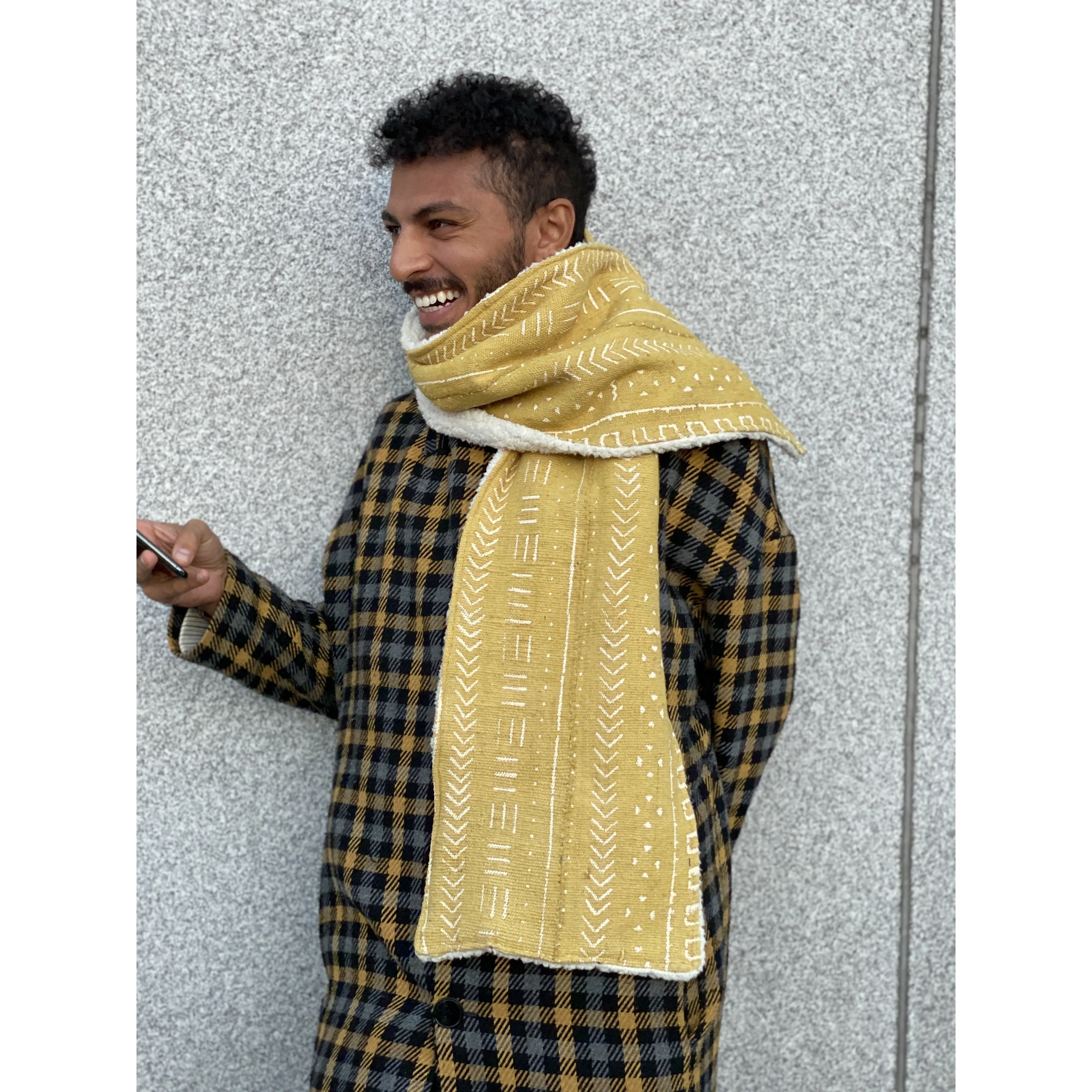 Nambili 'Isabis' Mud Cloth Scarf - Mustard
