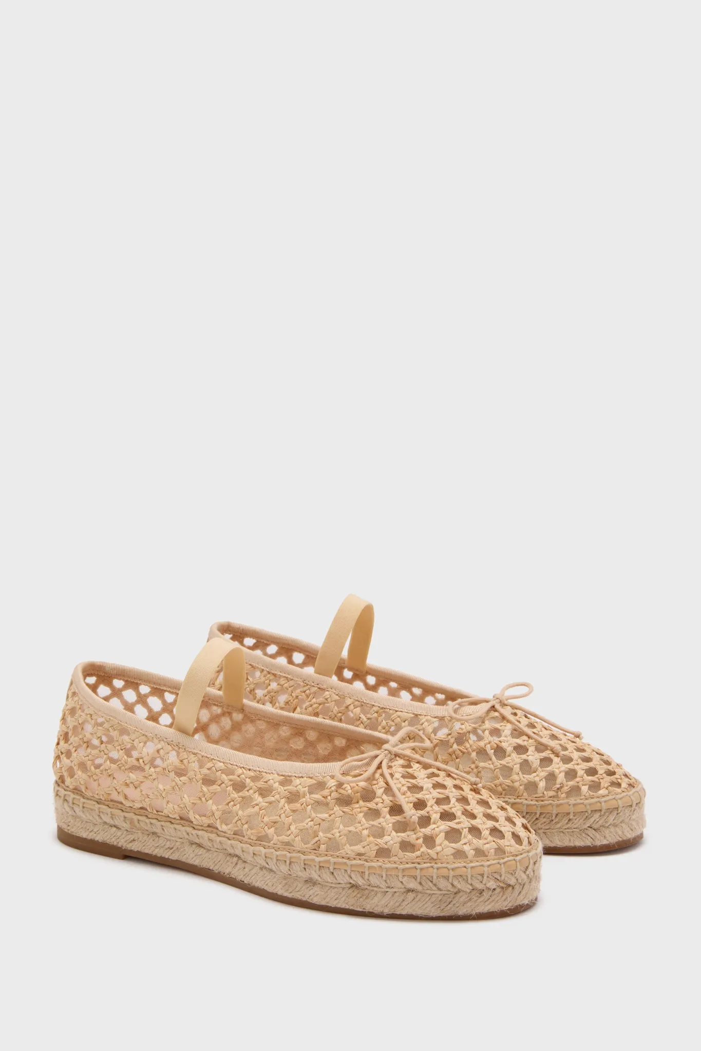 Natural Crochet Raffia Kayla Ballet Espadrilles