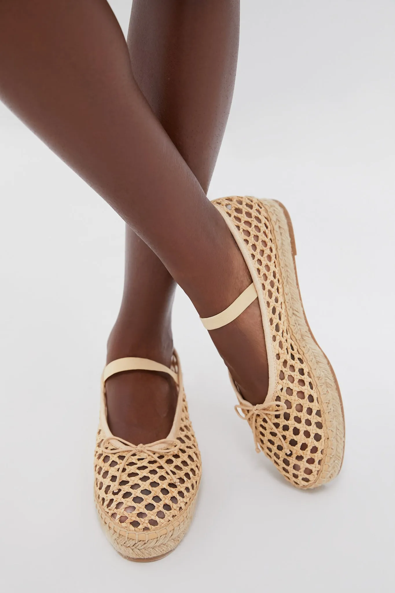 Natural Crochet Raffia Kayla Ballet Espadrilles