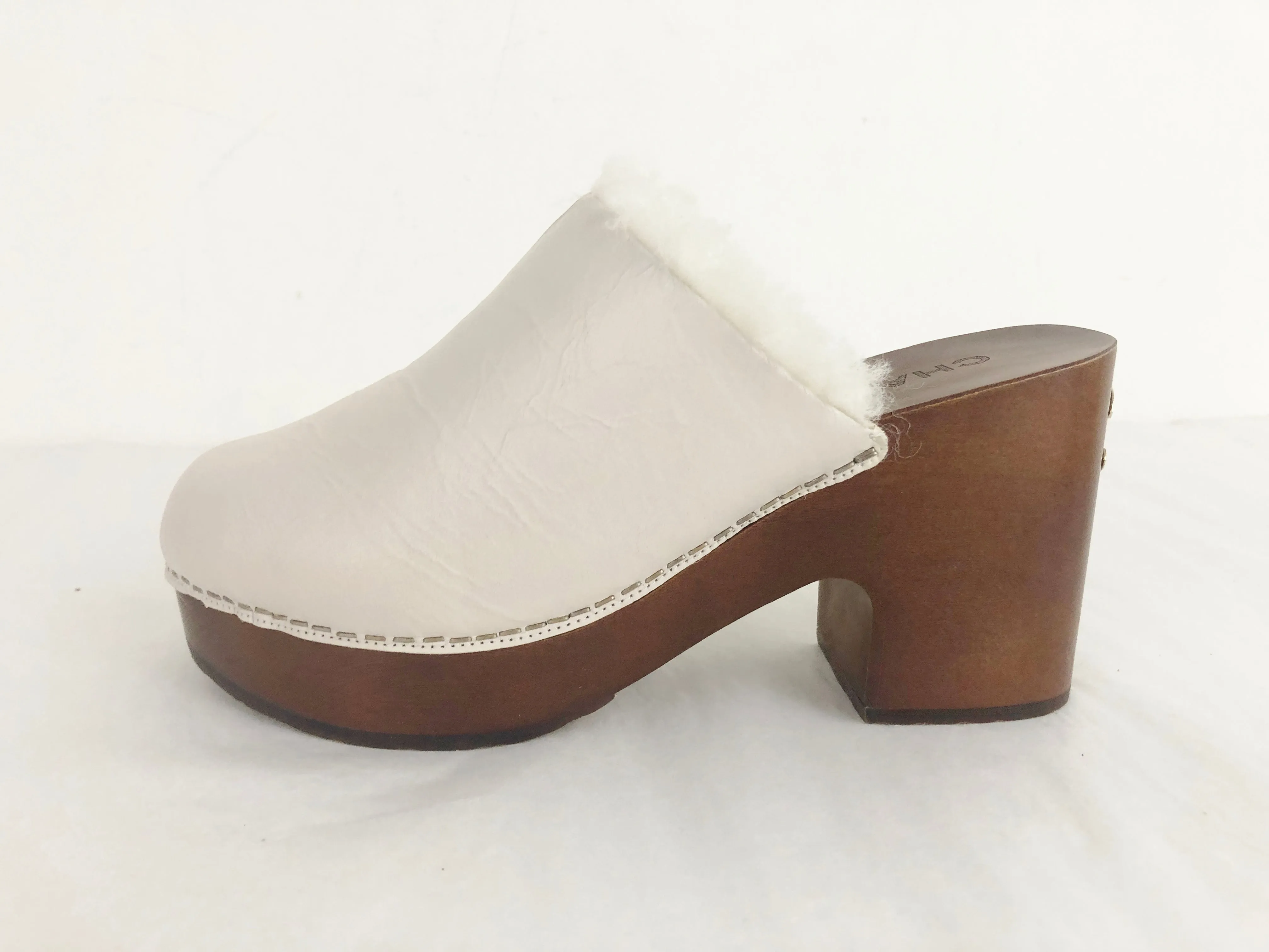 NEW Chanel Shearling Lined Clogs Size 8