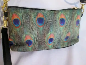 NEW GALLERIA PEACOCK FEATHER Mini Crossbody Swingpack Baguette Bag Shoulder