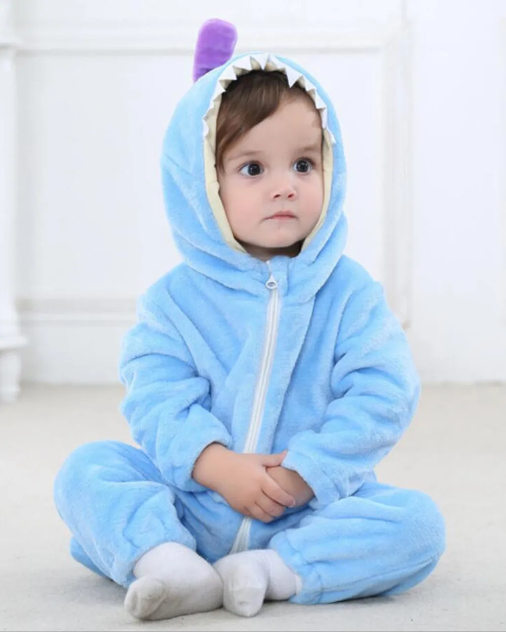 Newborn Baby Cartoon Animals Winter Bunting Bodysuit Warm Hooded Romper Jumpsuit