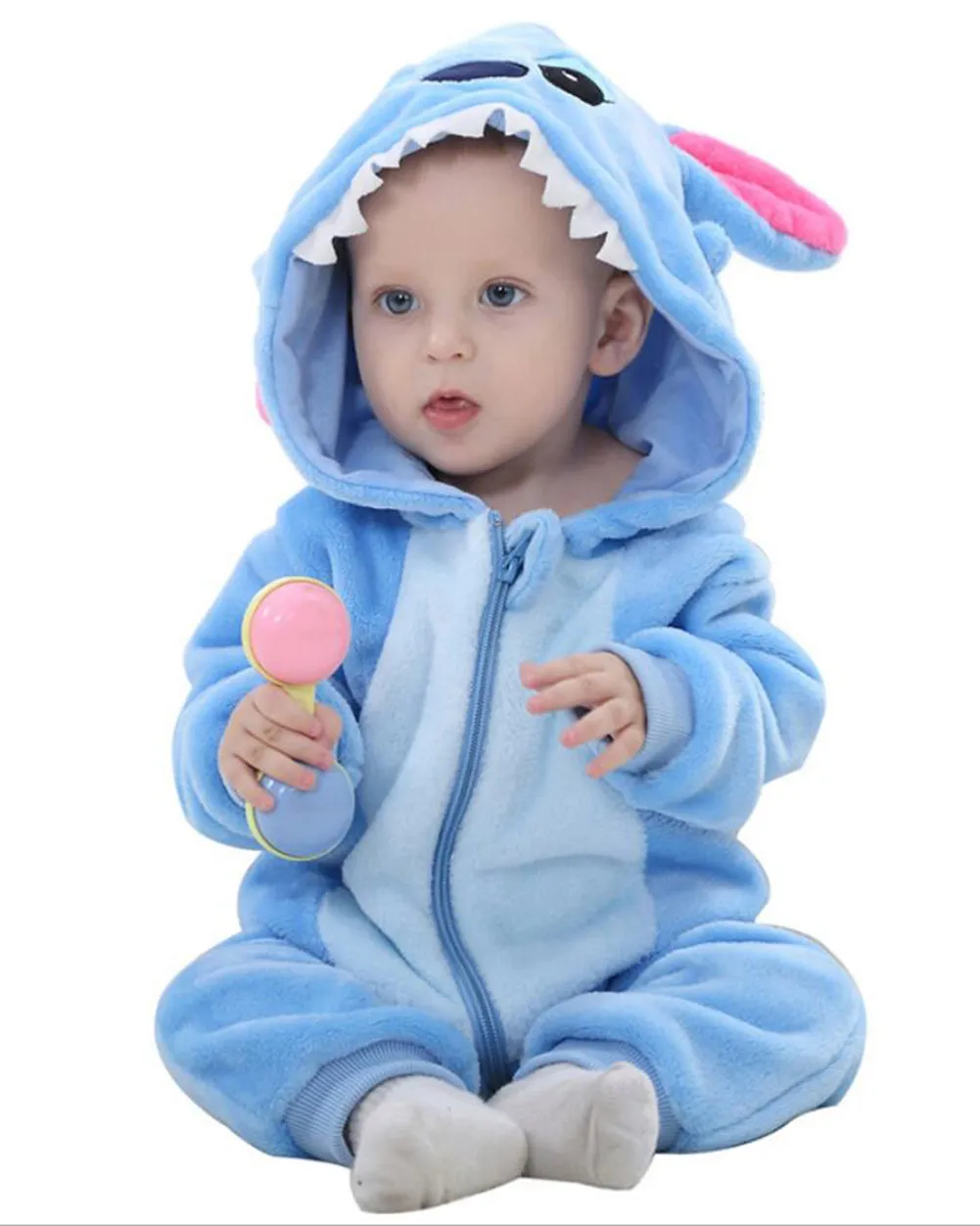Newborn Baby Cartoon Animals Winter Bunting Bodysuit Warm Hooded Romper Jumpsuit