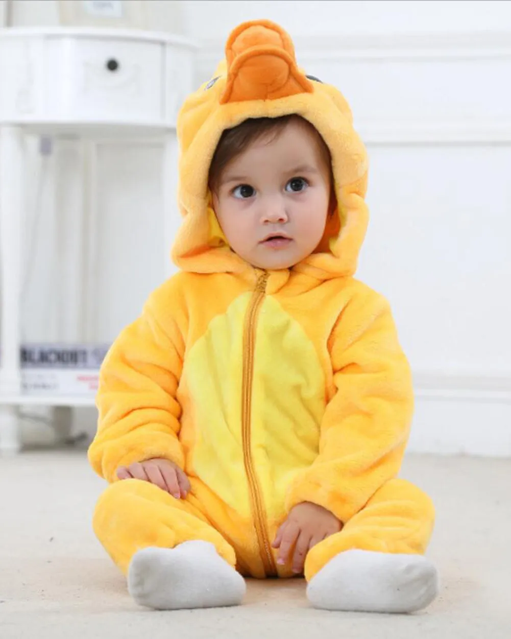 Newborn Baby Cartoon Animals Winter Bunting Bodysuit Warm Hooded Romper Jumpsuit