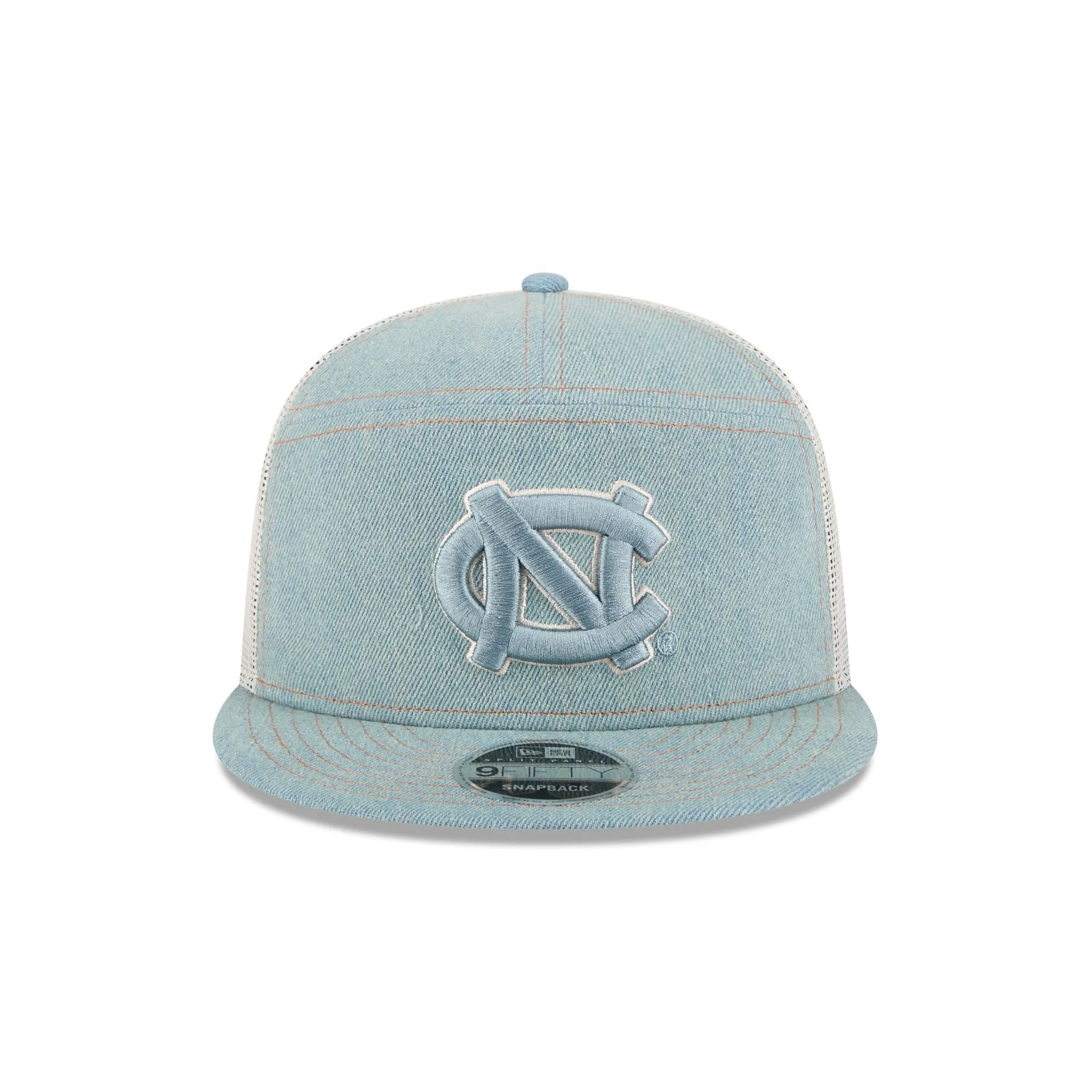 North Carolina Tar Heels Denim 9FIFTY Split Panel Trucker Hat