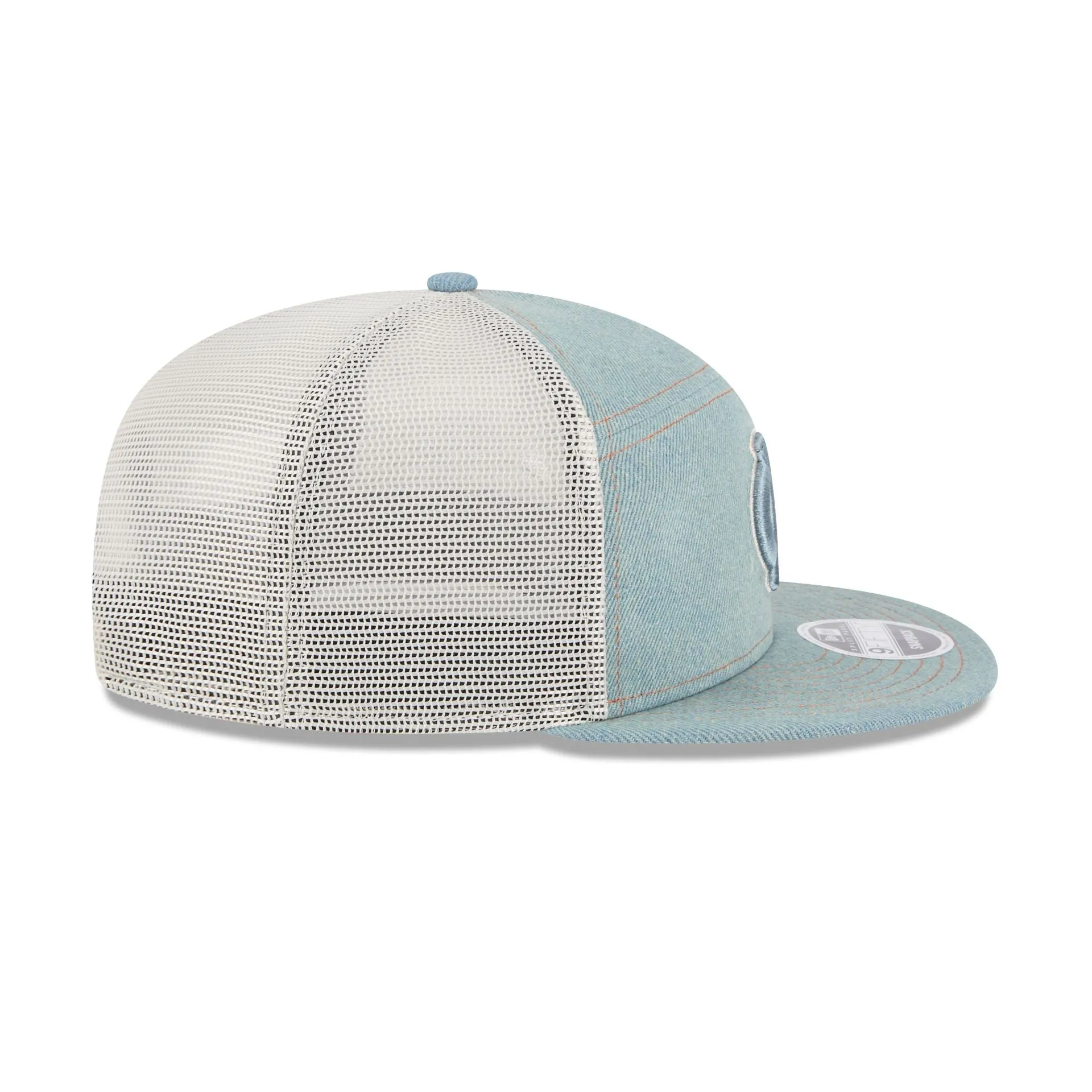 North Carolina Tar Heels Denim 9FIFTY Split Panel Trucker Hat