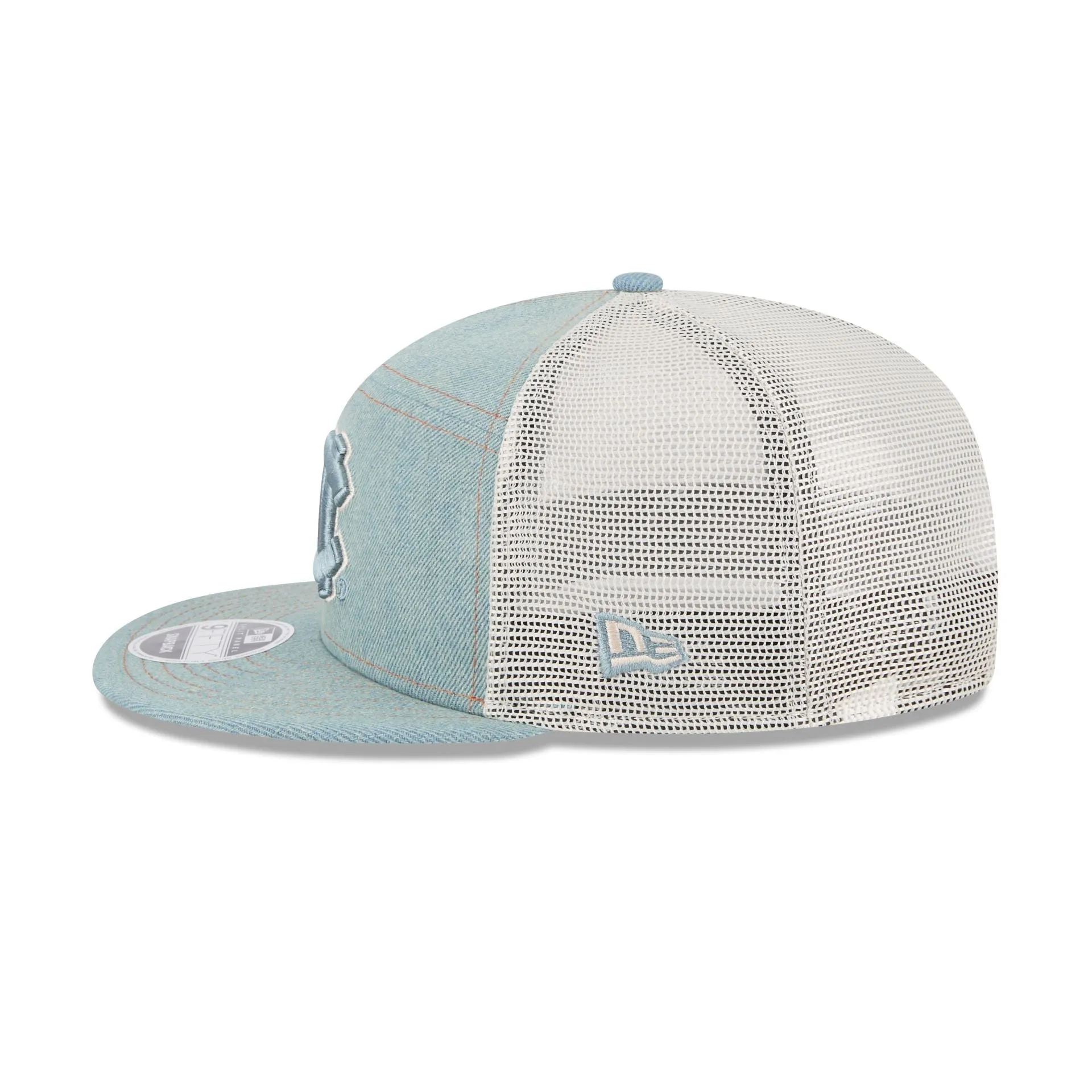 North Carolina Tar Heels Denim 9FIFTY Split Panel Trucker Hat