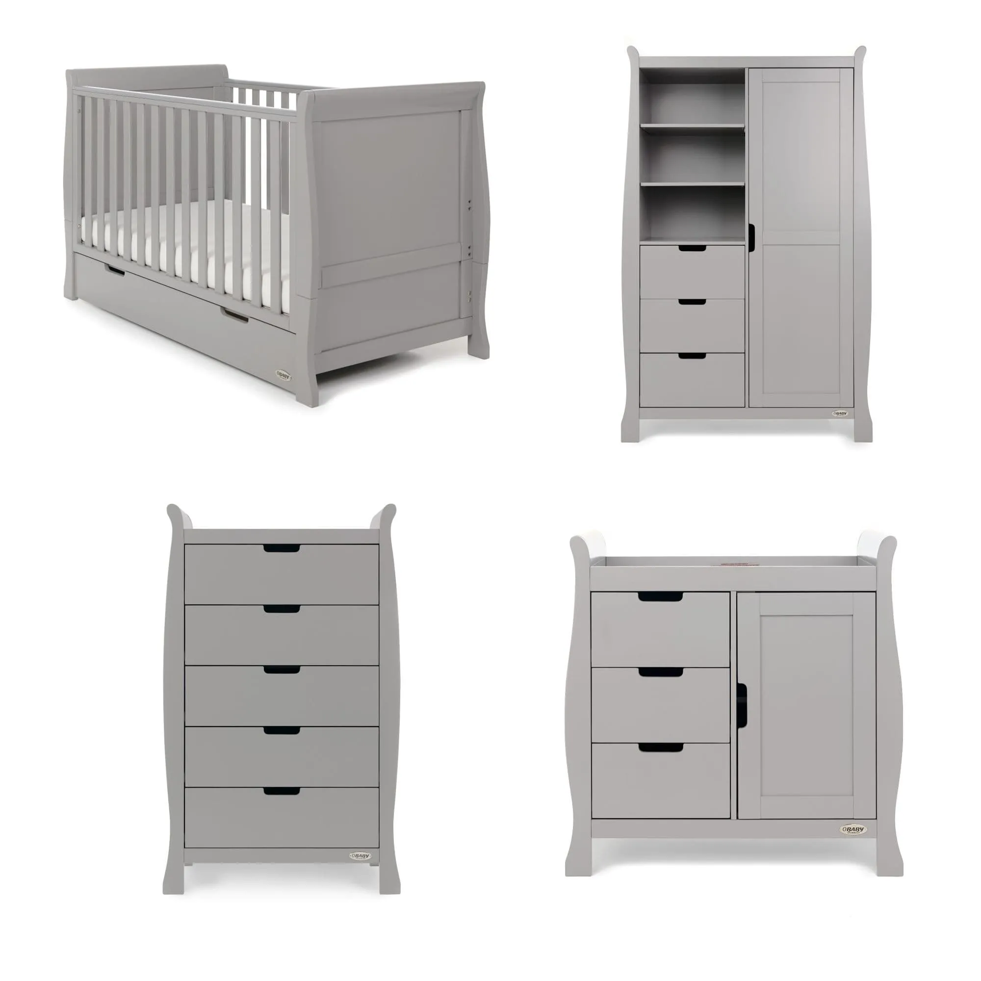 Obaby Stamford Classic 4 Piece Room Set Warm Grey