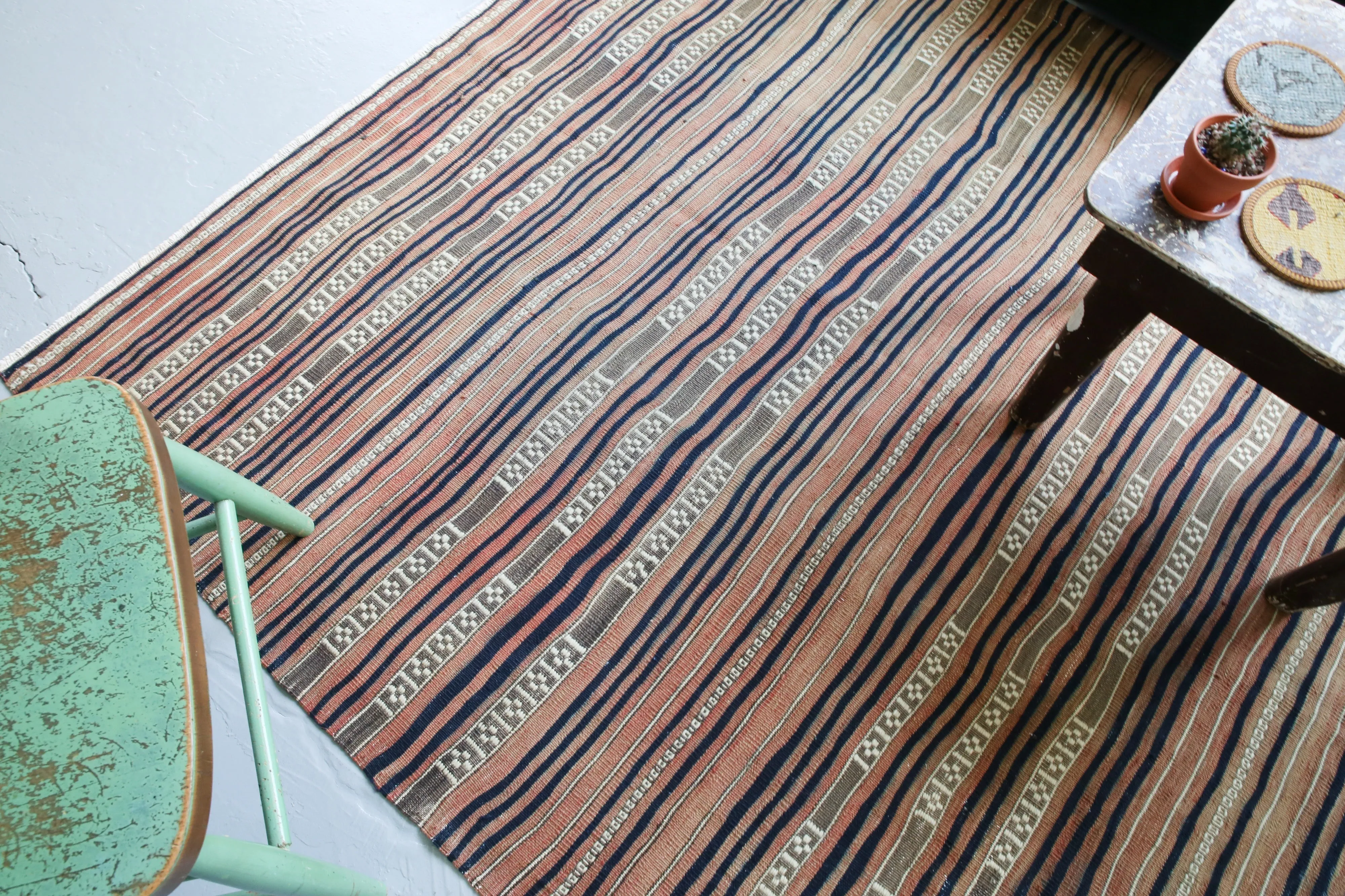 Old Anatolian Kilim Rug 5.2ftx8.6ft