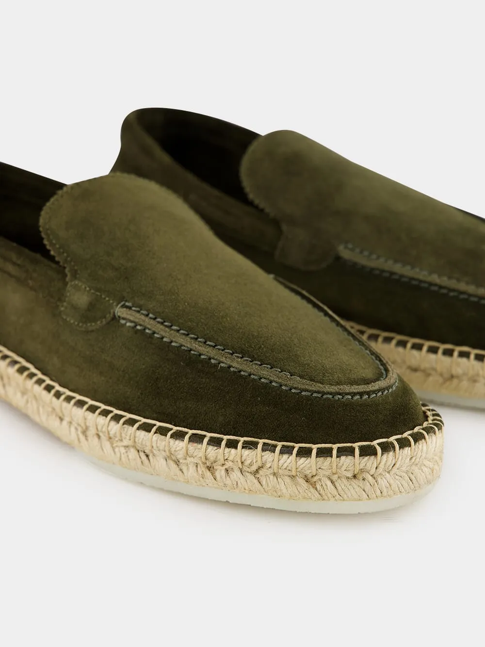 Olive Green Suede Beachside Loafers