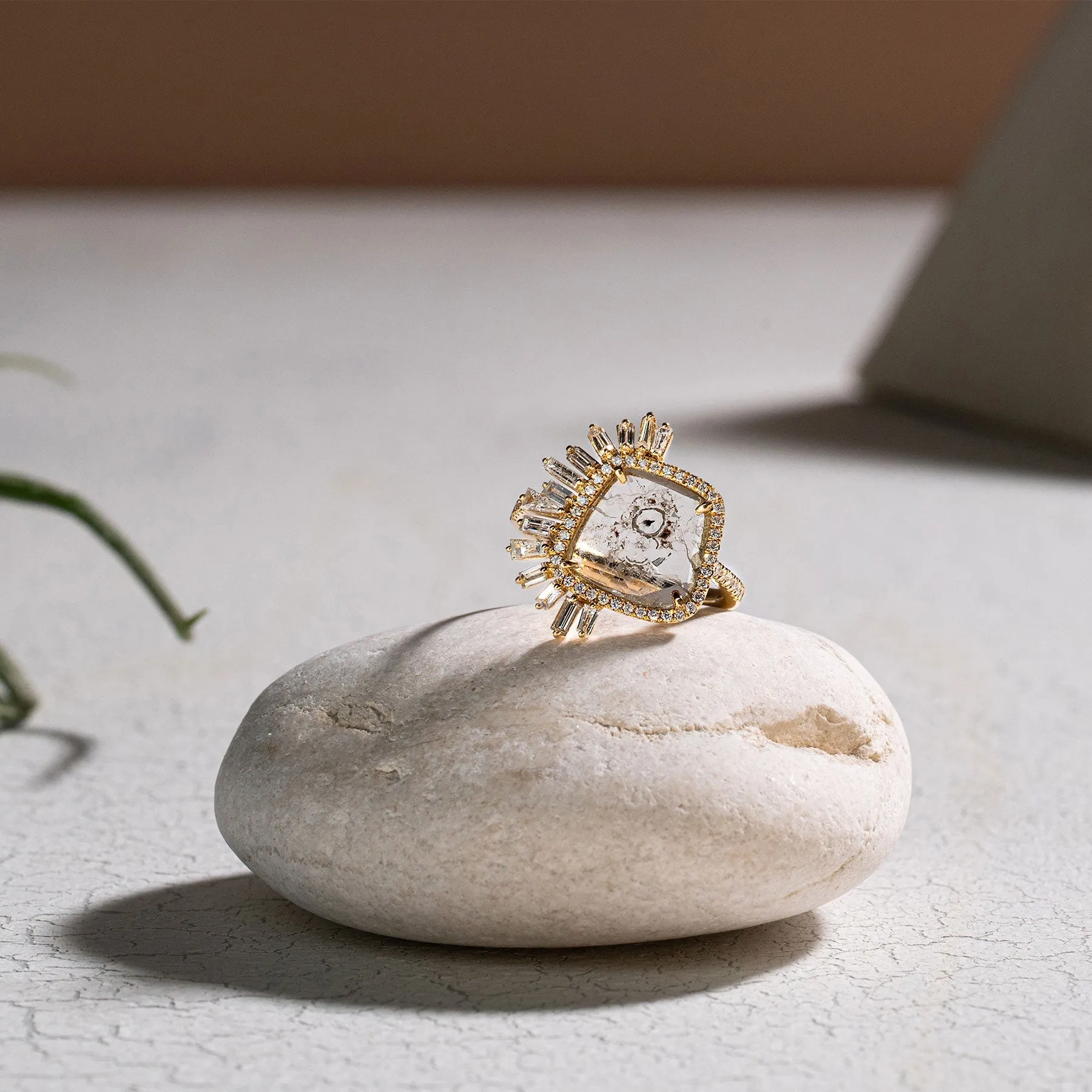 Organic Beauty Sunburst Diamond Cocktail Ring