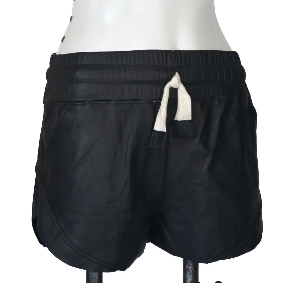ORLY |  BLACK | LEATHER SPORT SHORTS