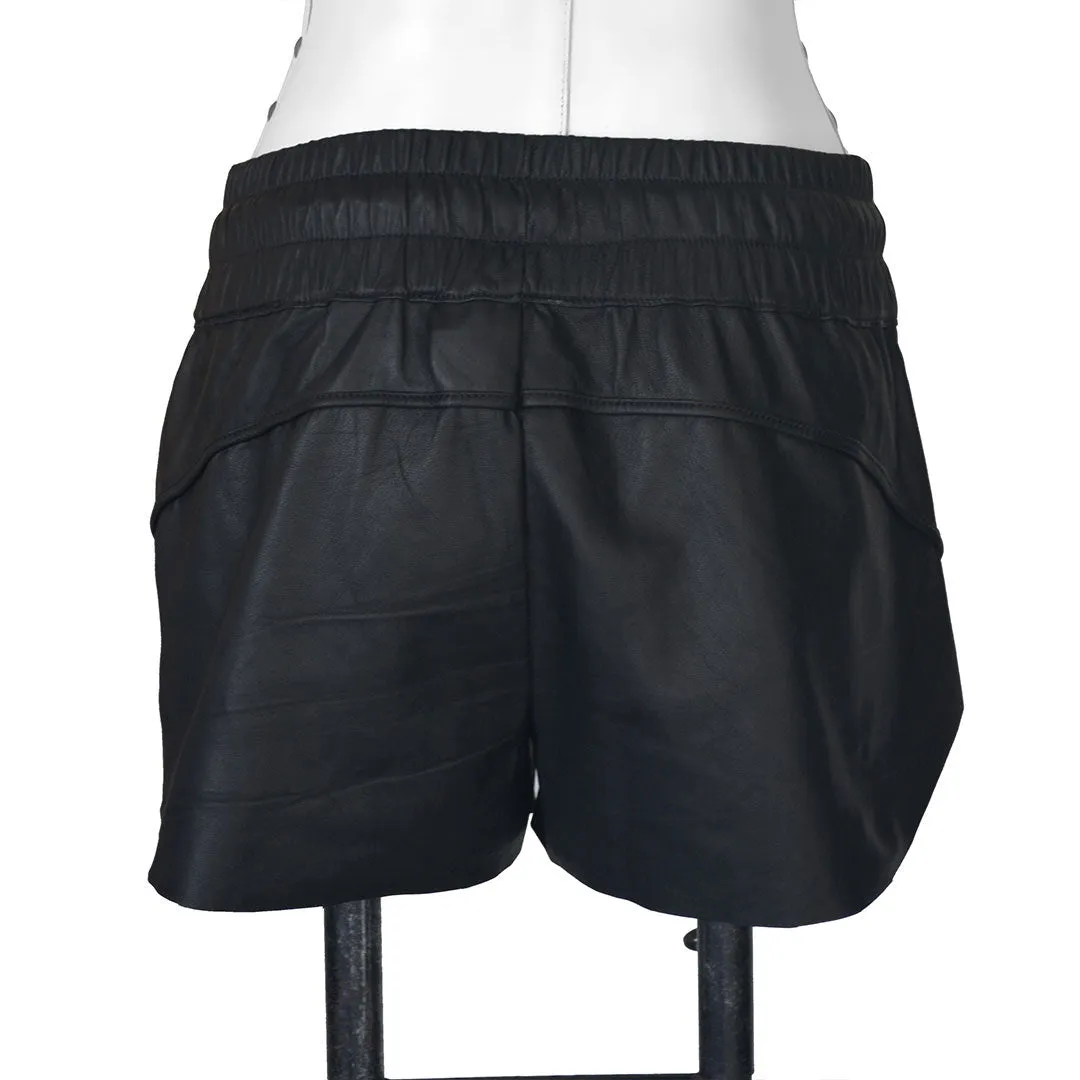 ORLY |  BLACK | LEATHER SPORT SHORTS
