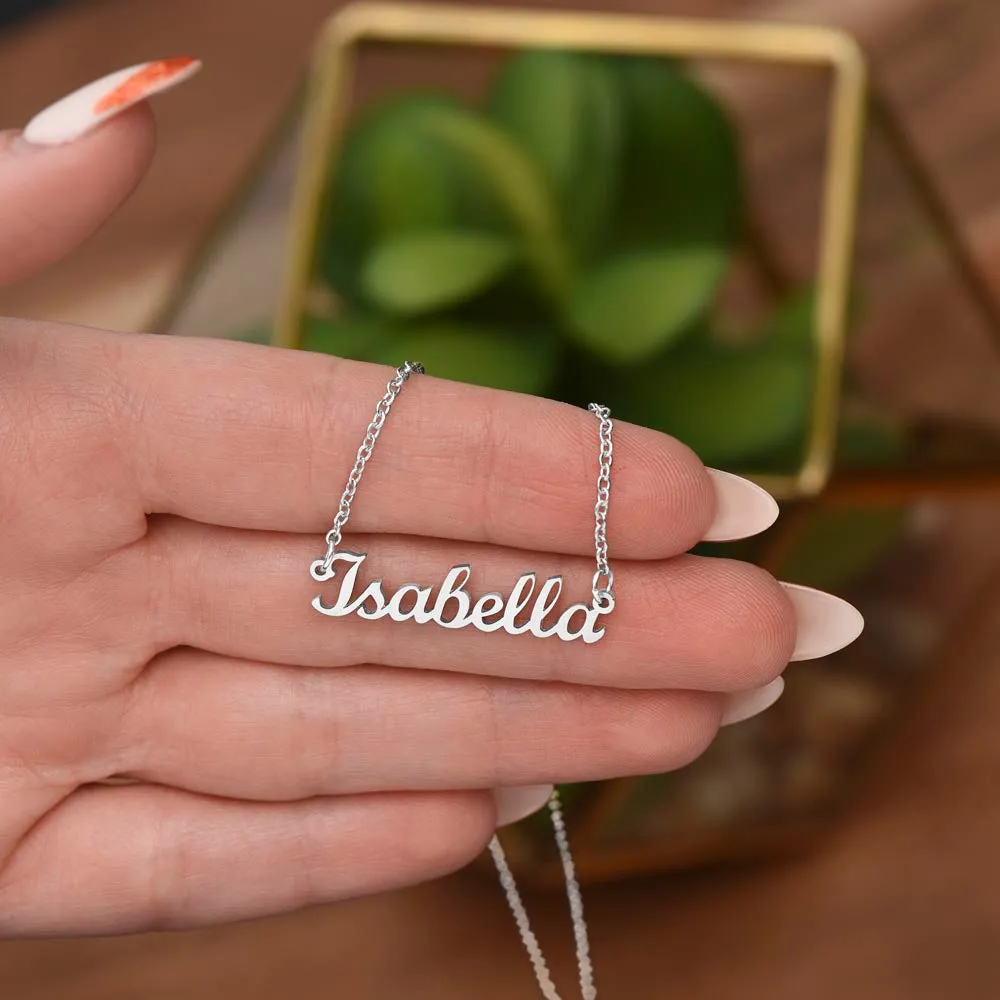 Our Granddaughter (Two Warm Hugs) - Stainless Steel Custom Name Necklace