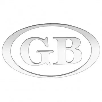 OVAL GB LETTERS CHROME SET 3 PIECE