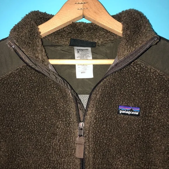 Patagonia Brown Fleece Zip Up Jacket Outdoor Winter Warm Fuzzy