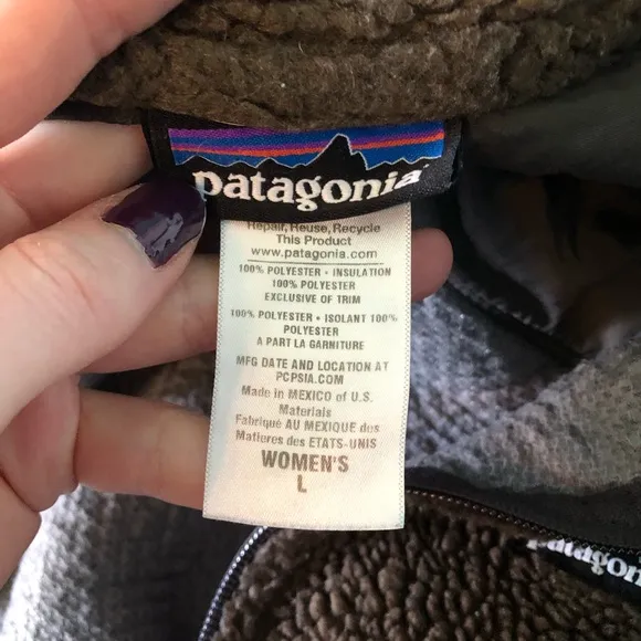 Patagonia Brown Fleece Zip Up Jacket Outdoor Winter Warm Fuzzy