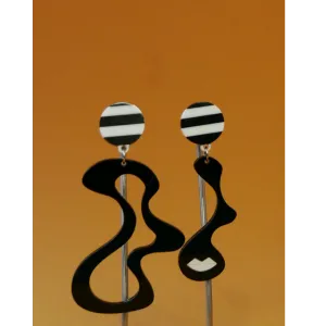 Pica Black & White Earrings - Acrylic