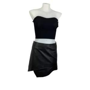 Pink Dusk Faux Leather Asym Mini Skirt Size 20