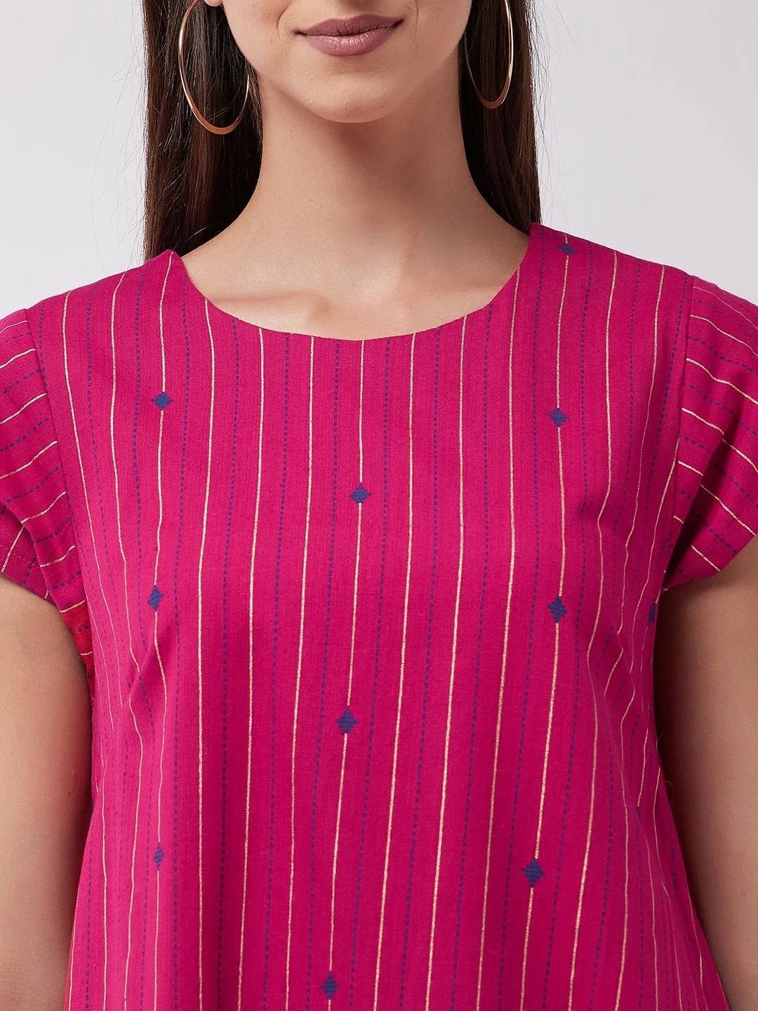 Pink Stripe A Line Dress