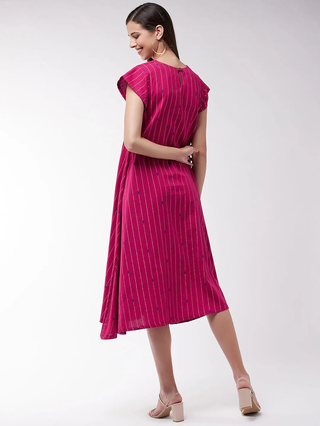 Pink Stripe A Line Dress