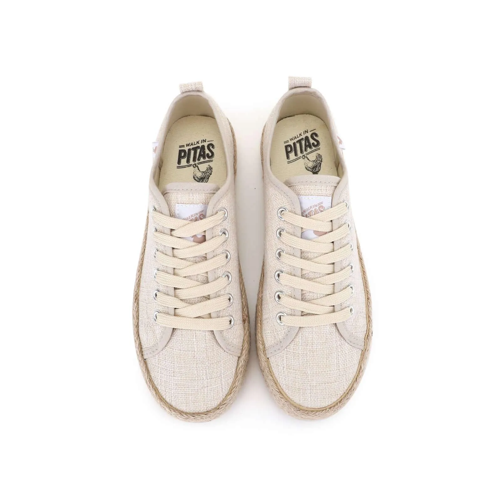 Pitas linen lace-up espadrille trainers