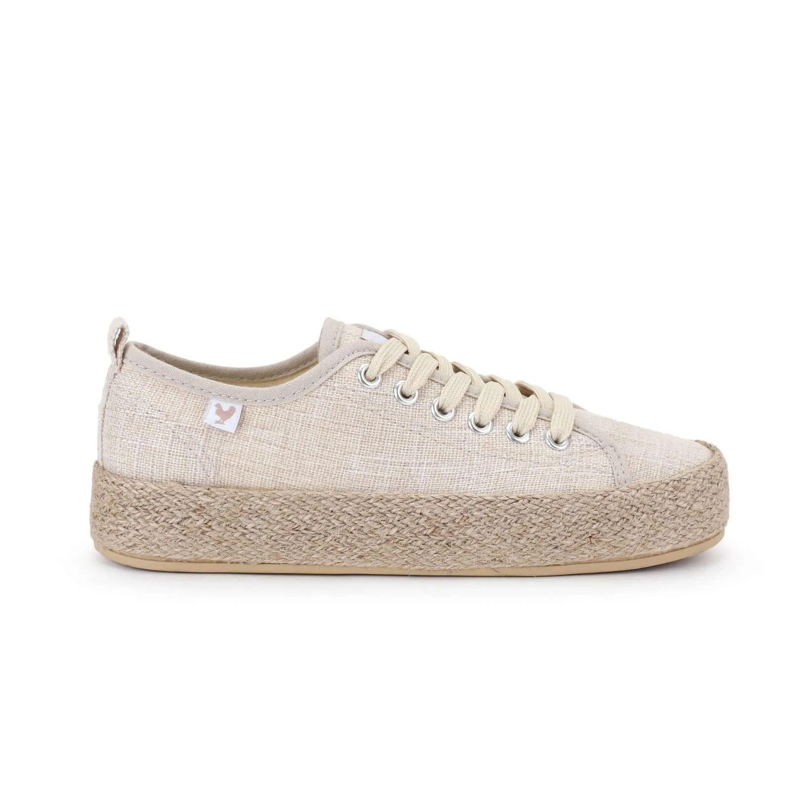 Pitas linen lace-up espadrille trainers
