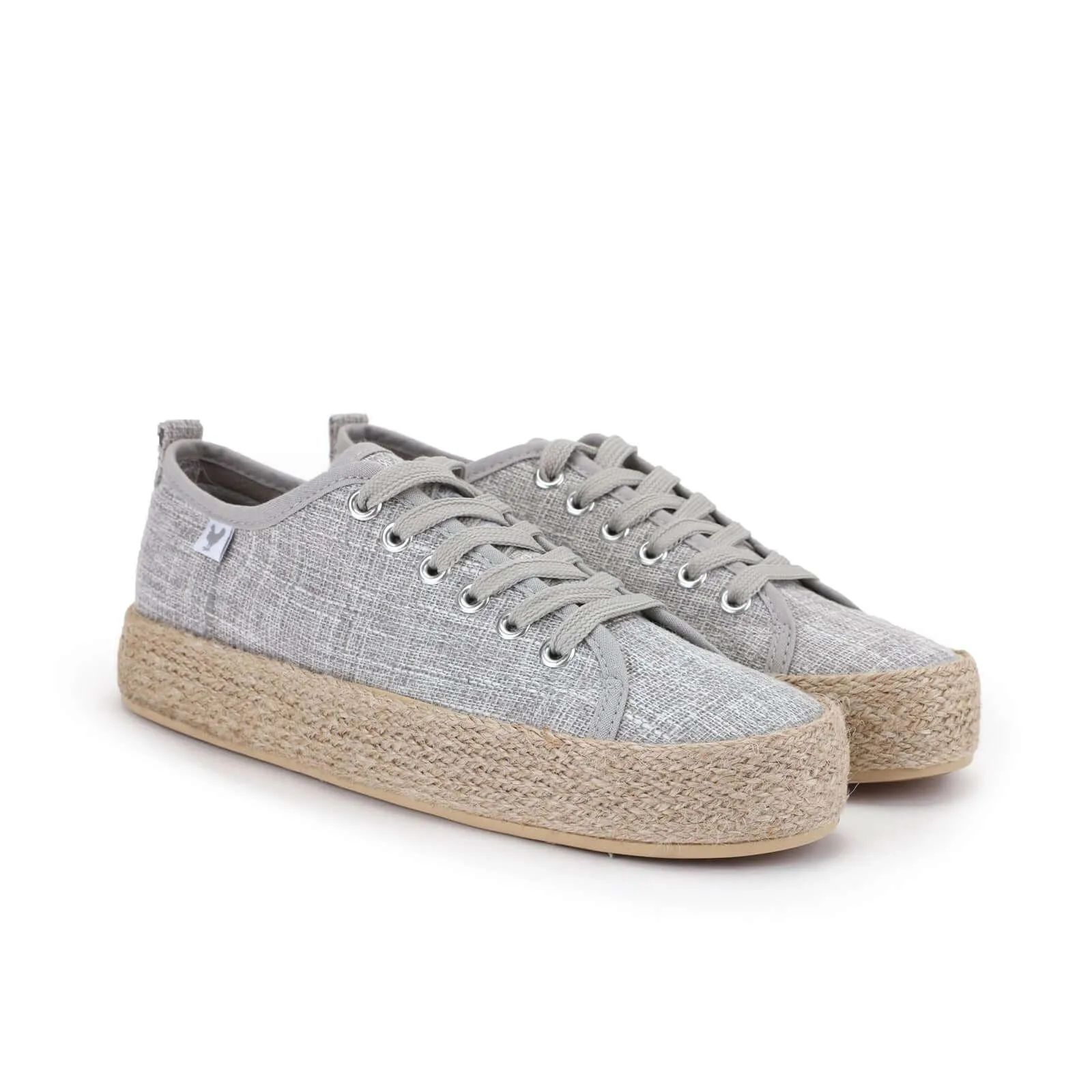 Pitas linen lace-up espadrille trainers