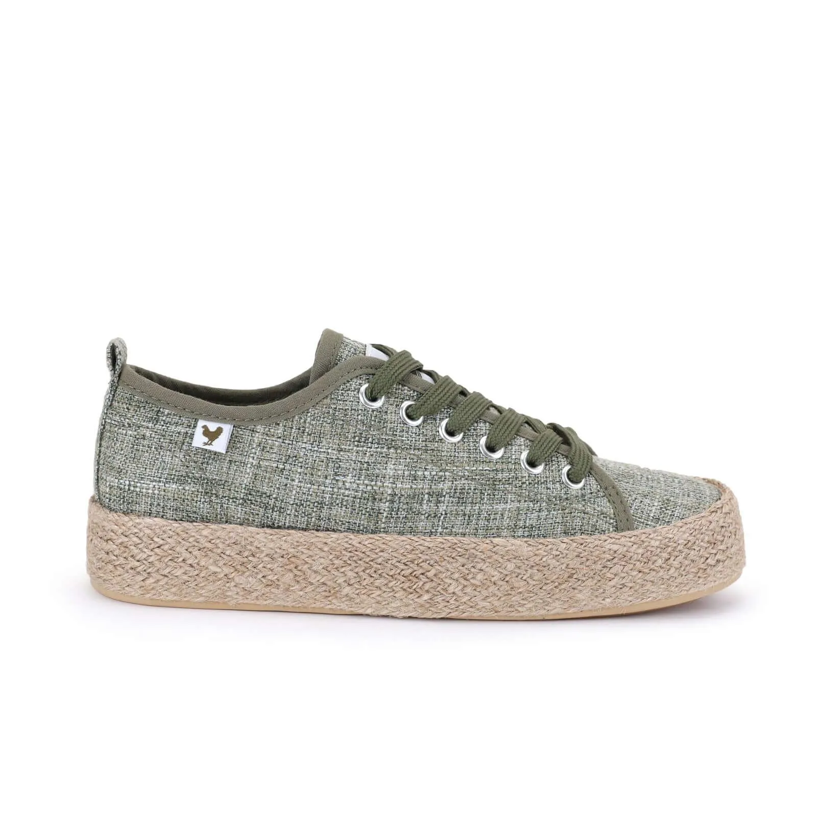 Pitas linen lace-up espadrille trainers